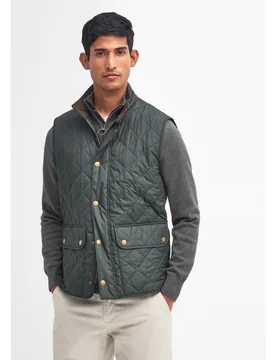 Chaleco de abrigo de hombre con cierre de cremallera y bolsillos de parche - Barbour - FashionsVida
