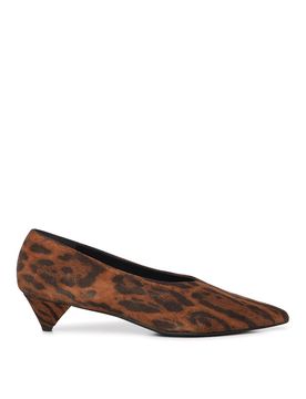 Décolleté in nabuk con stampa animalier