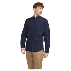 Chemise à Manches Longues Summer Half Placket Linen Navy Blazer S