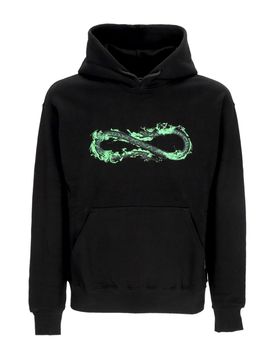 Felpa Cappuccio Uomo Logo Fire Hoodie Black