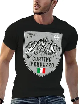 Cortina d Ampezzo Mountain Italy Emblem Sticker T-Shirt Breathable Basic Cotton T-Shirt - Aliexpress - FashionsVida