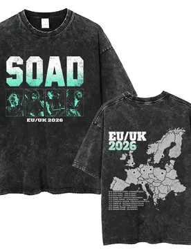 Washed Vintage System of A Down Tour 2026 T-shirt Men's Clothing Rock Oversized T Shirts 90s Alternative Metal Merch T-shirts - Aliexpress - FashionsVida