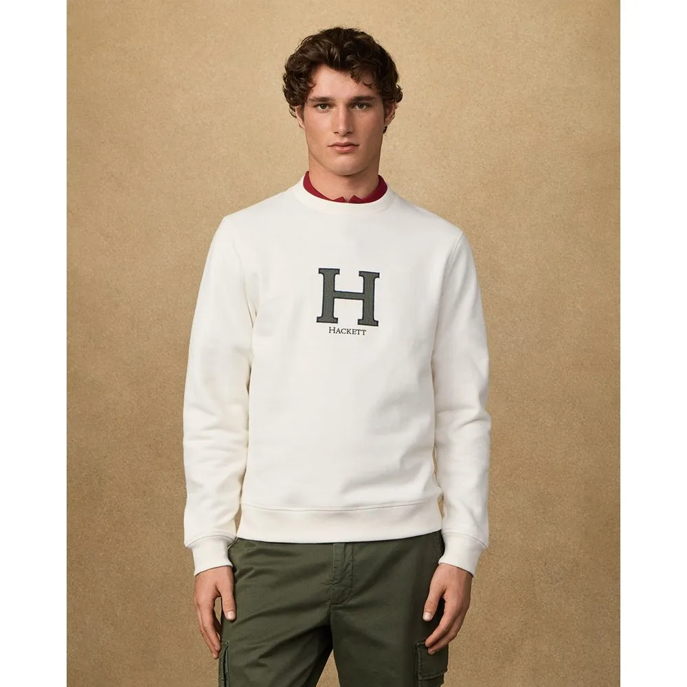 Sudadera de hombre de algodón y logo central tallas grandes - Hackett - FashionsVida