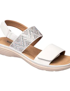 Klett-Stretchsandalette „Saskia“ weiss 39 Damen - wonderwalk - FashionsVida