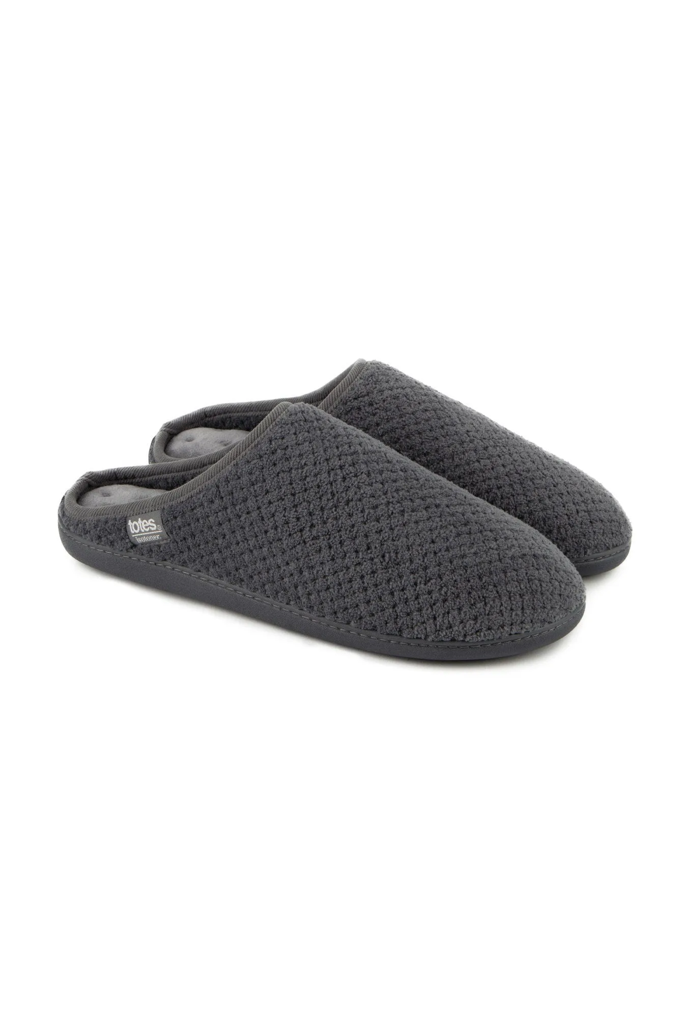 Totes Mens Swept Back Popcorn Mule Slipper - - Size: 10 - Isotoner - FashionsVida