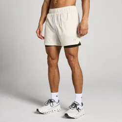 Short de entrenamiento 2 en 1 de 5 para hombre de MP - Hueso - M