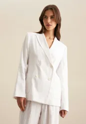 Regular Blazer Uni Weiß 36