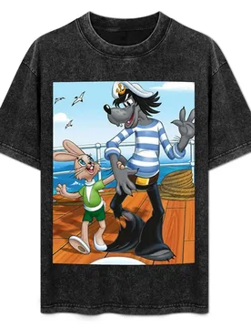 Cartoon wolf and hare T-Shirt Water Resistant Casual T-Shirt - Aliexpress - FashionsVida