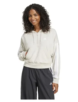 Sweat à Capuche Essentials 3 Stripes French Terry Wonder Alumina / White L - Adidas - FashionsVida