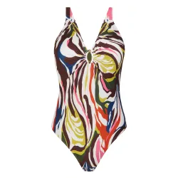 Bañador de mujer con tirantes regulables y estampado ánimal print