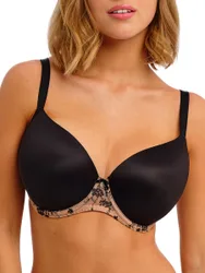 Womens Entwined Moulded Demi T-Shirt Bra - Black Polyamide - Size 38g