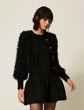 Blouson en maille effet fourrure - TWINSET - FashionsVida