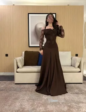 Customized Square Neck Evening Dress Gorgeous Long Sleeve Prom Dress Ruched Formal Occasion Lace Applique Party Gown Robe Soiree - Aliexpress - FashionsVida