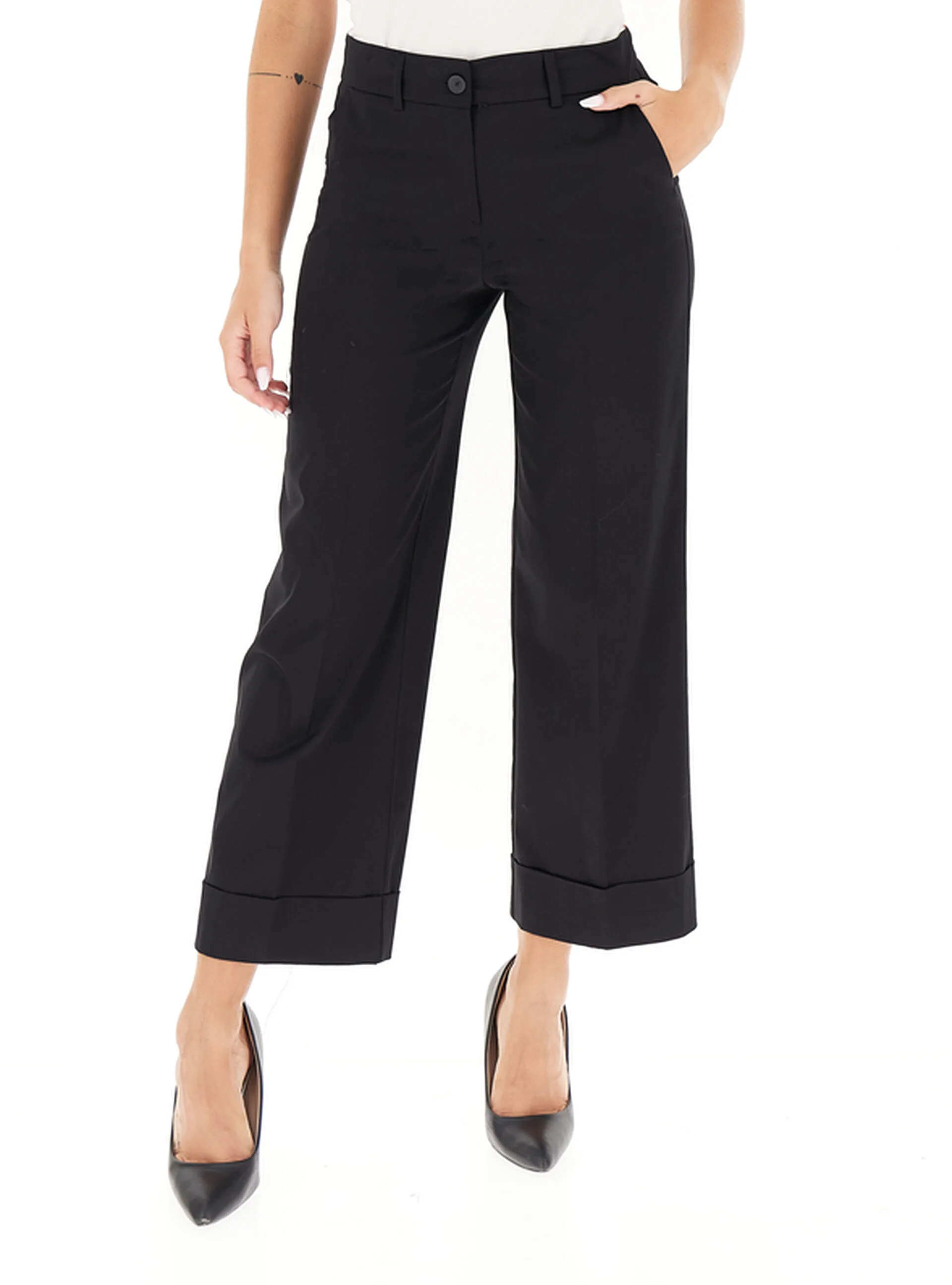LINKS Pantalone wide leg NERO 40 - 2 LINKS - FashionsVida