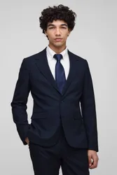Herren Schlanker Einreiher-Sakko Navy Größe 40