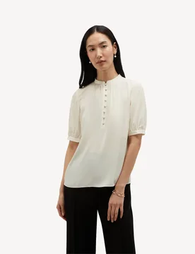HOBBS High Neck Blouse Cream female - Hobbs - FashionsVida