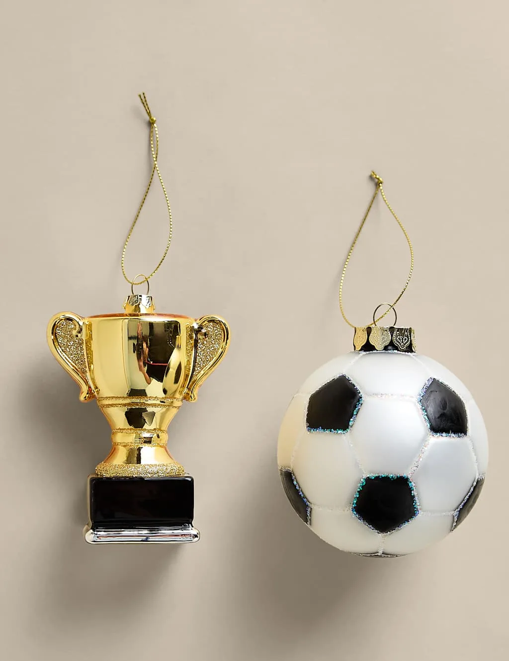 Pack Glass Football Tree Decorations Multi - M&S - FashionsVida