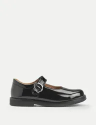 Kids' Leather Mary Jane Schoolwear Shoes (6 Small - 12.5 Small) Black Female