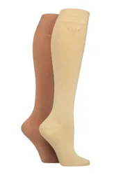 Women's 2 Pair Elle Plain Bamboo Knee Highs Classic Beige 4-8 - Assorted - Size: Small