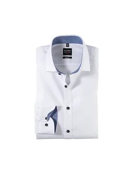 Camisa LEVEL FIVE Body Fit blanco 40 - Olymp Level Five - FashionsVida