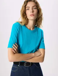 Rosa Double Trim Tee Turquoise female
