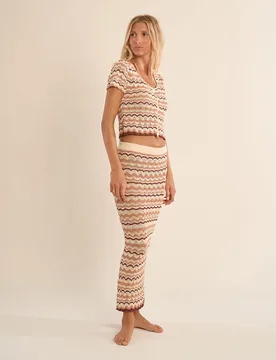 Cárdigan de mujer de manga corta multicolor crochet - Molly Bracken - FashionsVida