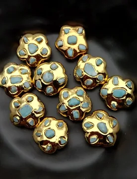 Pcs Natural Larimar Flower Shape Connector Beads For Jewelry Accessories - Aliexpress - FashionsVida