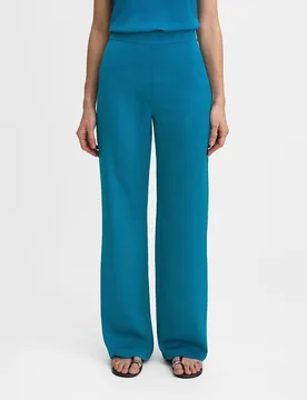 Pantalones rectos de mujer tiro medio-alto con cinturilla - Simorra - FashionsVida