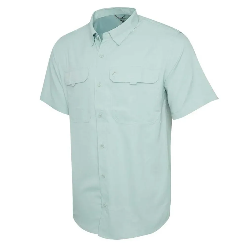 Keys Short Sleeve Shirt Sage L Men - PELAGIC - FashionsVida
