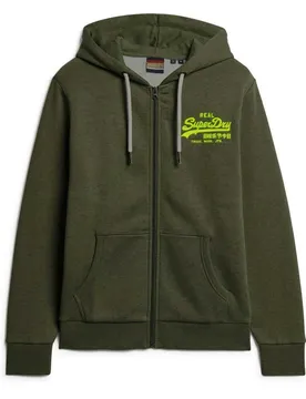 Felpa Con Zip Neon Vl Graphic Thrift Olive Marl M