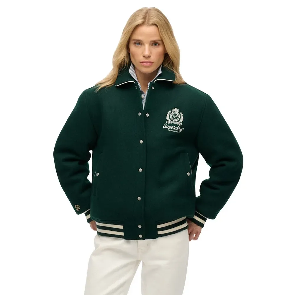 Giacca Country Club Wool Enamel Green L - Superdry - FashionsVida