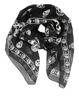 Foulard con stampa teschi