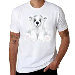 Baby Polar Bear, white stuffed bear, white bear cub T-Shirt t shirts cotton 100% t shirt custom print T-Shirt