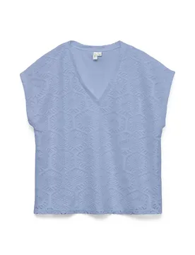 VMIRI CROCHET V-NECK T-HIRT JR B female