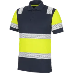 WÜRTH MODYF Polo haute visibilité FLUO ONE jaune/marine Bleu marine