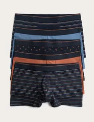 Pack Cotton Stretch Cactus Print Hipsters Navy Mix male