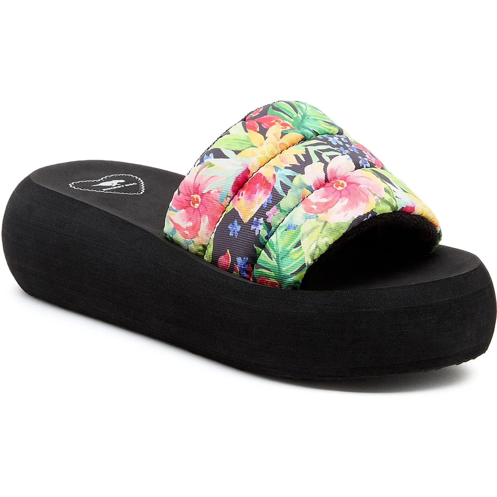 Splash Bahama Textile Womens Black/multi Sandals - Size Uk 8 - Rocket Dog - FashionsVida