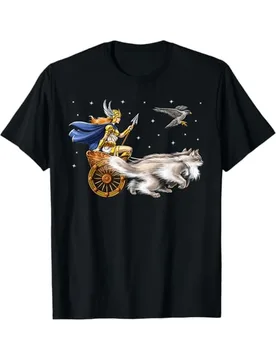 Nordic Warrior Goddess Freya Riding Wolf & Raven Graphic T-Shirt 100% Cotton O-Neck Short Sleeve Summer Casual Mens T-shirt - Aliexpress - FashionsVida