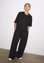 Oversize-T-Shirt mit kurzen Ärmeln Schwarz S