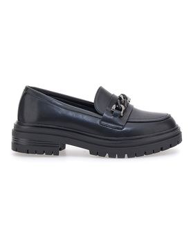 Mocassino Nero con Catena 9Y7298 38