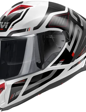 Casco Moto Integrale 50.3 QUASAR Bianco Nero Rosso taglia XL - GIVI - FashionsVida
