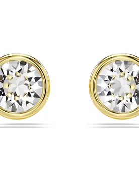 Orecchini a lobo Imber, Taglio Round, Bianchi, Finitura oro 18K OS - Swarovski - FashionsVida