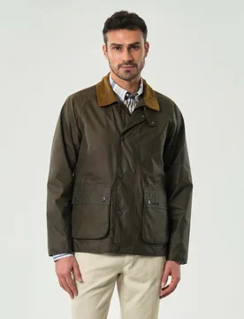 Modern Bedale® Wax Jacket verde militare - Barbour - FashionsVida