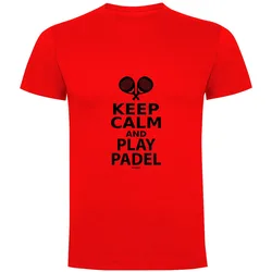 Keep Calm And Play Padel Short Sleeve T-shirt Red 3XL