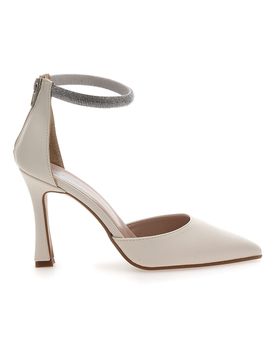 Decolleté Panna Con Cinturino di Strass 709 40