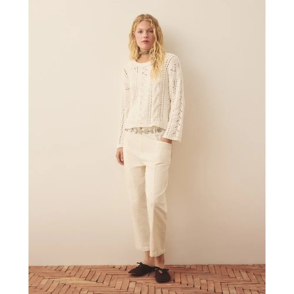 Pantalón slouchy bordado de mujer - Southern Cotton - FashionsVida