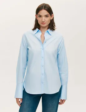 Cotton Rich Collared Shirt Blue female - Finery London - FashionsVida