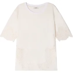Camiseta de mujer 100% algodón con encaje