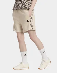 Womens Short Seasonal Essentials 3-stripes Animal Print - Beige, beige beige Donna taglia S
