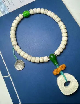 Old deer hand-held chain Buddhist , barrel beads, complete set, bone-carved pendant necklace - Aliexpress - FashionsVida